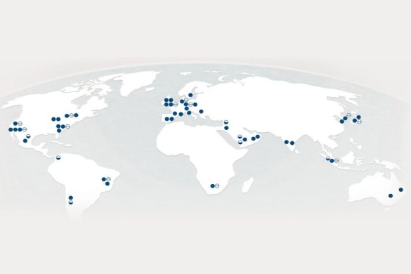 Oracle Cloud Infrastructuur geprojecteerd op de aardbol