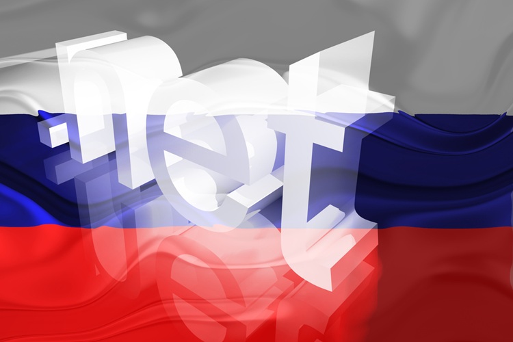 Russische vlag met letter .net