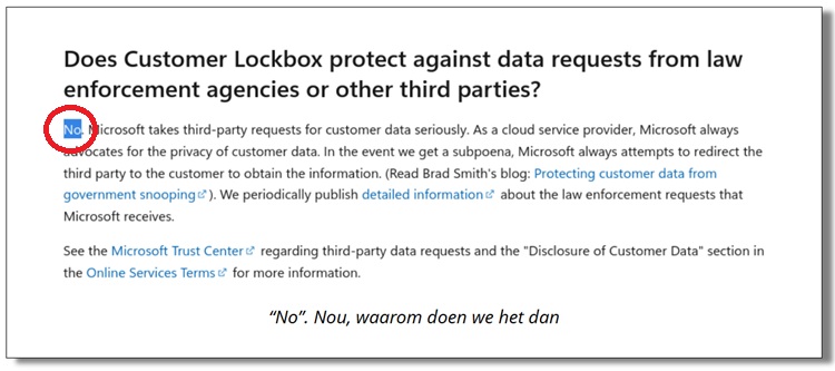 Tekst uit Microsoft Customer Lockbox